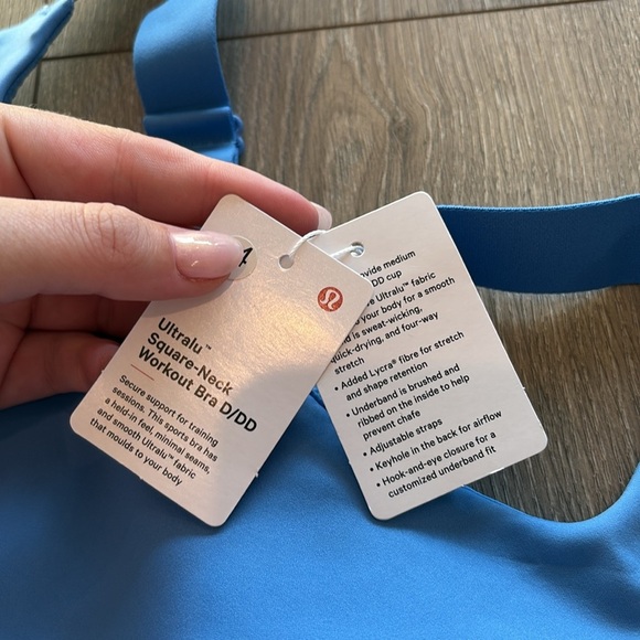 NWT Lululemon Ultralu Square-Neck Workout Bra Medium Support D/DD Cup Pool Blue - Picture 5 of 7